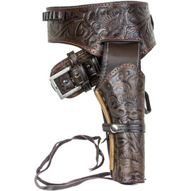 Deluxe Tooled Antiqued Fast Draw Western Holster Size - M