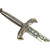King Arthur Style Dagger Replica: Antique Silver Finish with Dark Scabbard Alt Image 3