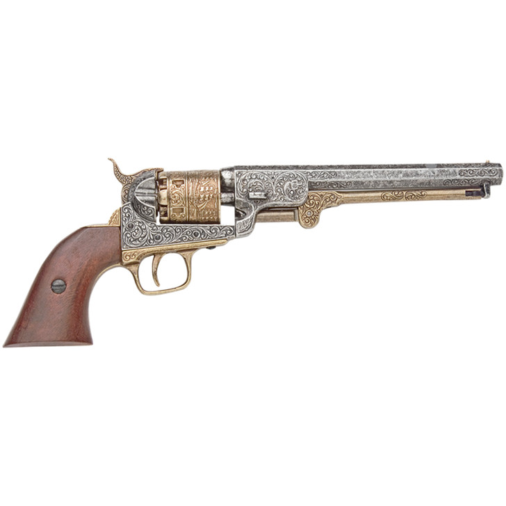 Denix Civil War M1851 Engraved Naval Replica Revolver Main  
