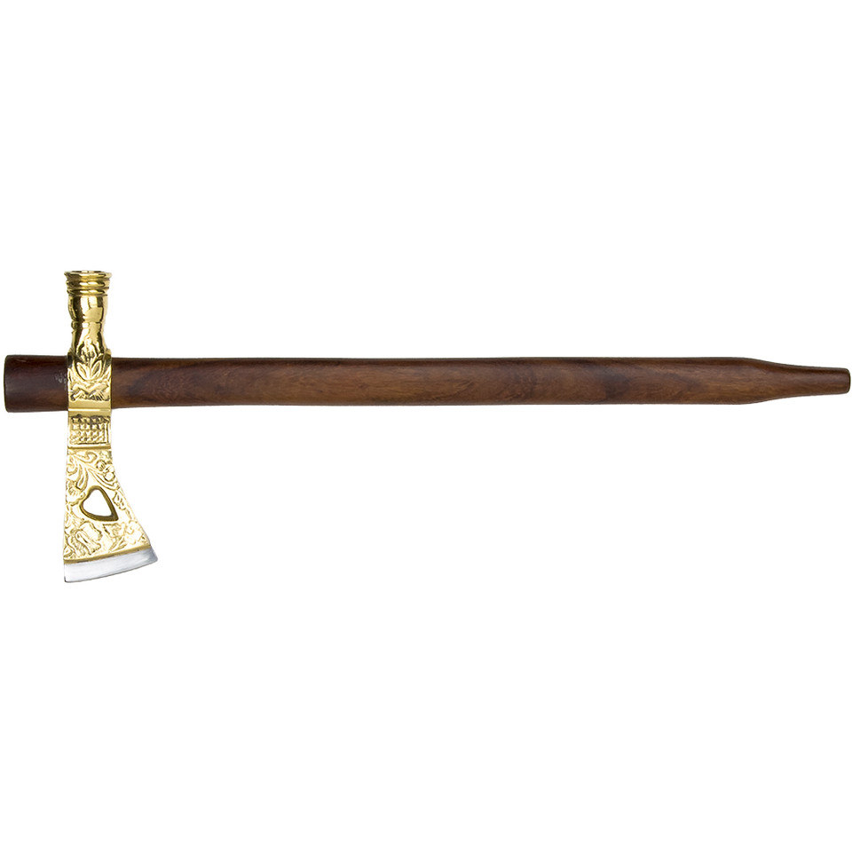 Miniature Brass Finished Tomahawk Peace Pipe Main Image