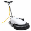 Pioneer Eclipse 225BU202V and 225BU20V dust-control electric floor burnisher with 20-inch burnishing deck, black dust skirt, top-mounted filter housing, chrome handle, and yellow power cord on a white background.