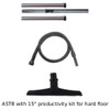 NaceCare AST8 productivity kit with 15 inch hard floor tool, stainless steel wand set, and vacuum hose for fast debris pickup on hard surfaces
