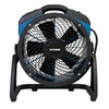 XPOWER P-26AR axial fan rear view featuring built-in daisy chain outlets and circuit breaker