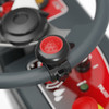 Ergonomic steering grip on TVL 850 ride-on scrubber for precise operator control