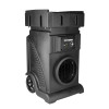 XPOWER AP-2500U commercial HEPA air scrubber back angle view with integrated wheels, cord storage, and negative air exhaust outlet