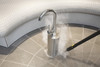 SG 4/4 Commercial Steam Cleaner with Transport Cart | Karcher 9.841-414.0 in use upclose sink image