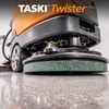 TASKI Twister diamond floor pad system close up image on scrubber