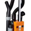 TASKI jet upright vacuum hose and onboard tools detail commercial dual motor vacuum design
