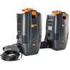 TASKI AERO BP E corded backpack vacuum front and rear view with power cord included