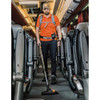 TASKI AERO BP E backpack vacuum cleaning bus interior aisle between seats