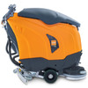 Side view of the TASKI ULTIMAXX 1900 DD65 walk-behind floor scrubber with rear squeegee assembly.