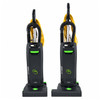 NSS Pacer 12UE and 15UE commercial upright HEPA vacuums shown side by side.