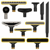 Specialty vacuum attachments and floor tools for the NSS Model M-1 PIG industrial vacuum system including squeegee tools, brushes, and crevice tools.