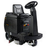 Front side view of the NSS Champ 2417 RB compact ride-on automatic floor scrubber. 