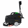 NSS Wrangler 1503 AB walk-behind floor scrubber side profile on white background showing compact tank design, single disc scrub head, and rear recovery squeegee.