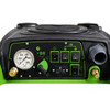Close-up view of the NSS Rally 500H operator control panel with adjustable 220–500 PSI pressure gauge, heater controls, vacuum switches, and solution system controls.