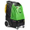 Angled side view of the NSS Rally 1200 commercial tile and grout extractor featuring adjustable pressure controls, large rear transport wheels, and compact maneuverable design on a white background.