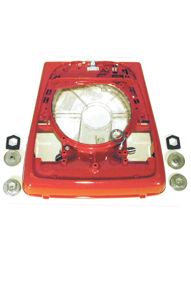 Powr-Flite ER557 - VAC BASE ASSY 12" LEXAN RED  SANITAIRE, QK