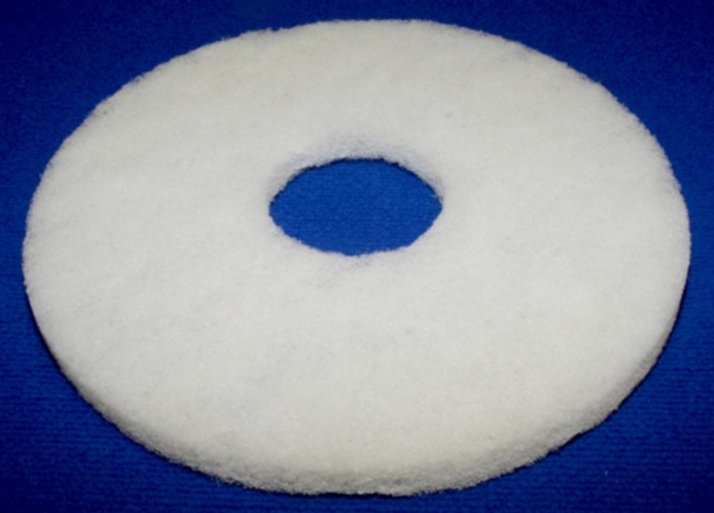 12" White Round Floor Pads - Box of 5