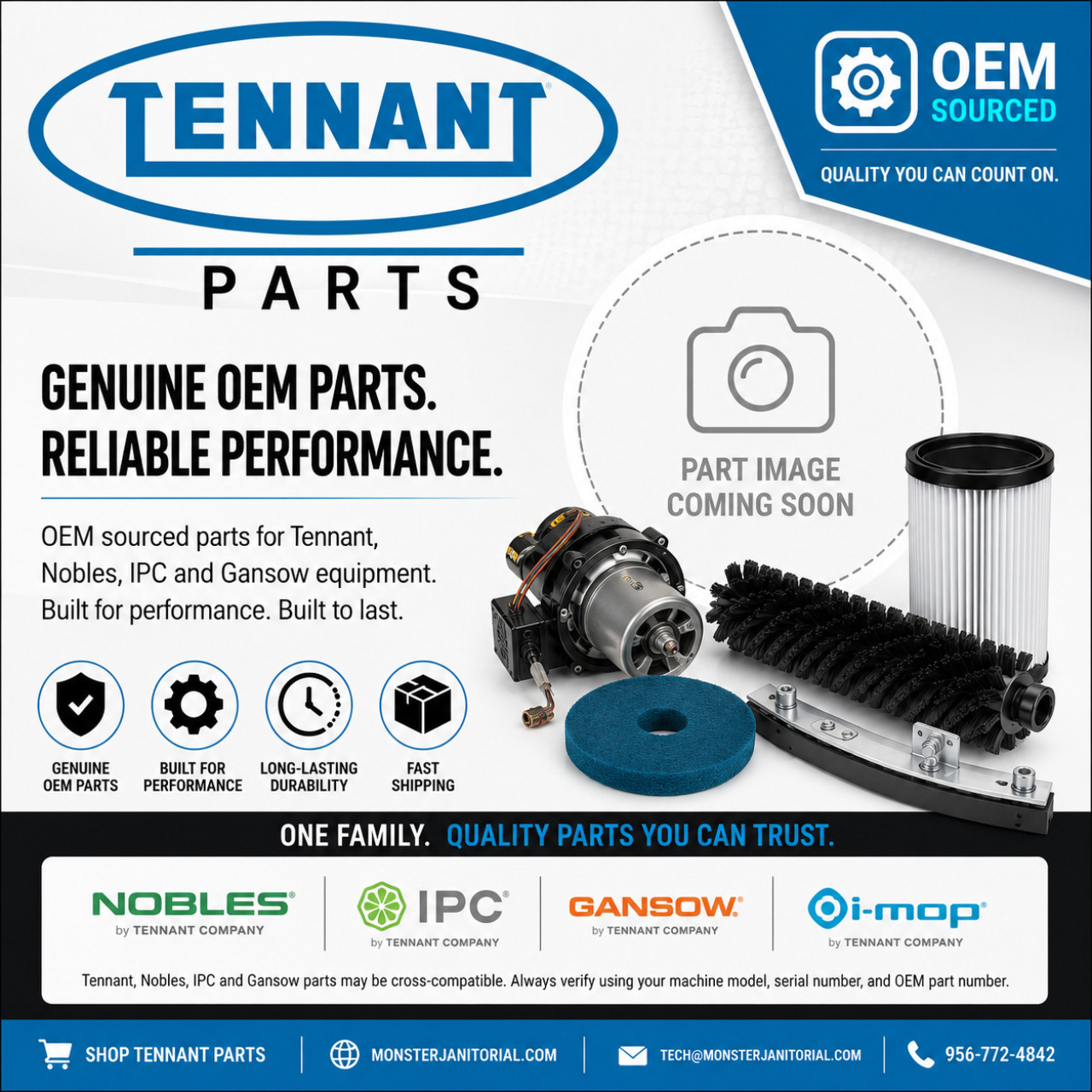 Tennant 201016 - FITTING, BRS, JET [.125 K-JET] - Tennant OEM parts logo  genuine replacement components for Tennant floor scrubbers, sweepers, and cleaning equipment