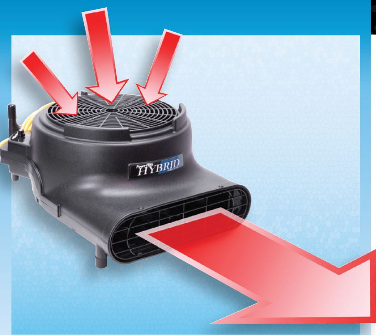 PDH2  Powr-flite PDH2 Deluxe Hybrid 3-Speed Carpet Dryer airflow pic
