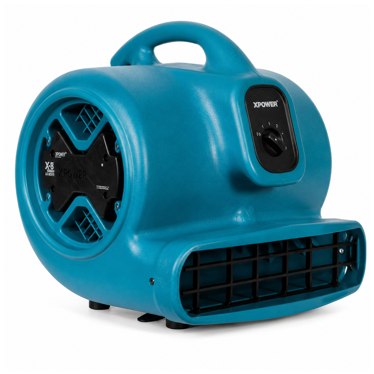 XPOWER P-600A 1/3 HP Air Mover - Build-in Power Outlets front