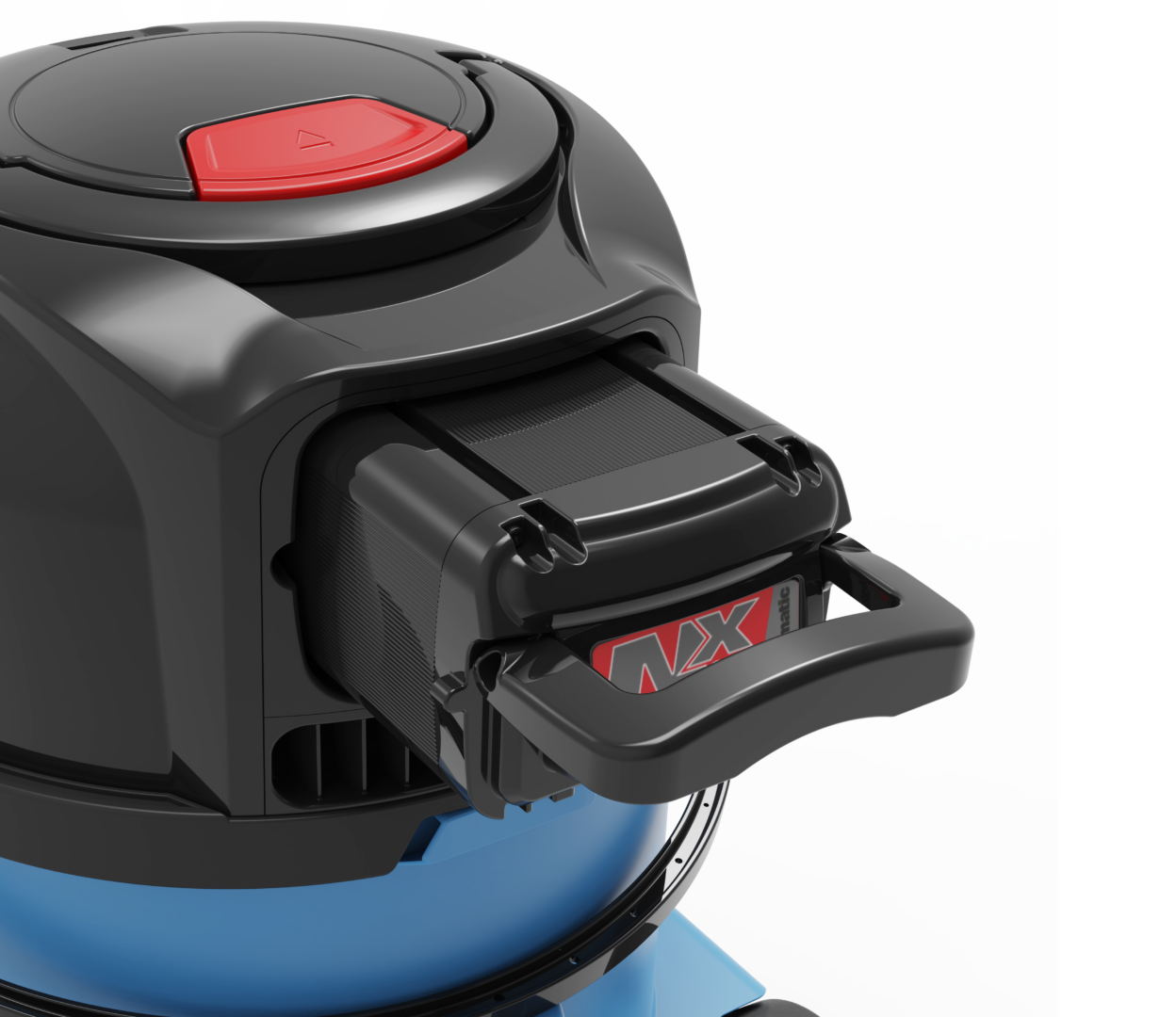 NX300 36V lithium-ion battery installed in NaceCare WVB 370NX cordless wet dry vacuum