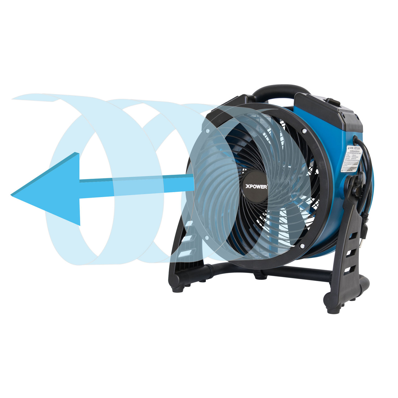 XPOWER P-26AR airflow diagram illustrating continuous air circulation for faster drying times