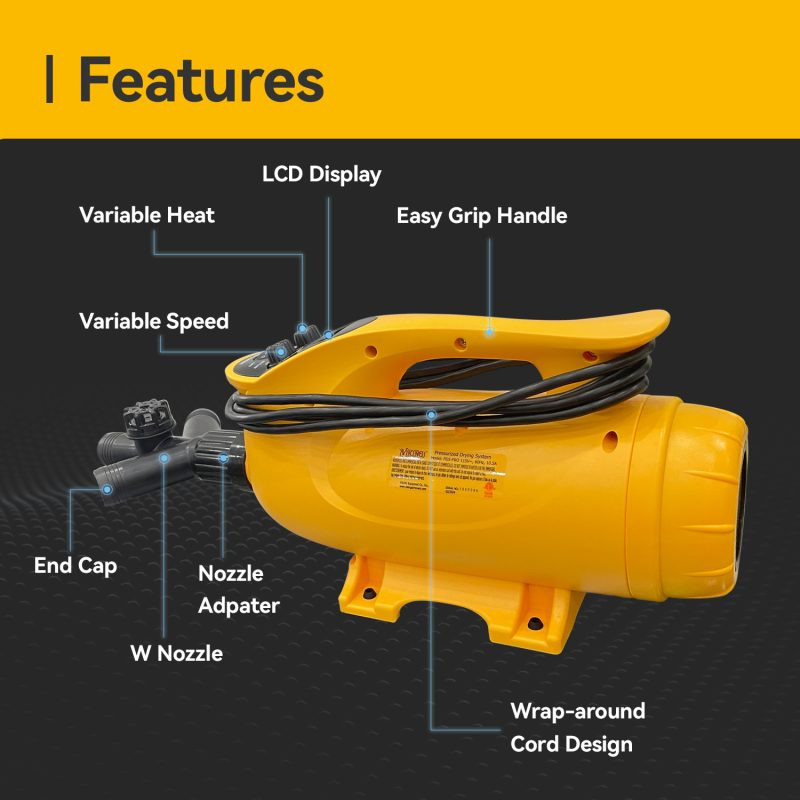 XPOWER PDS-Pro wall cavity dryer showing compact dimensions for easy storage and transport