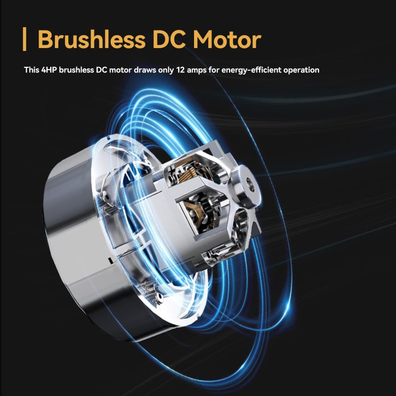 XPOWER PDS-Pro brushless DC motor illustration showing energy-efficient high-performance airflow