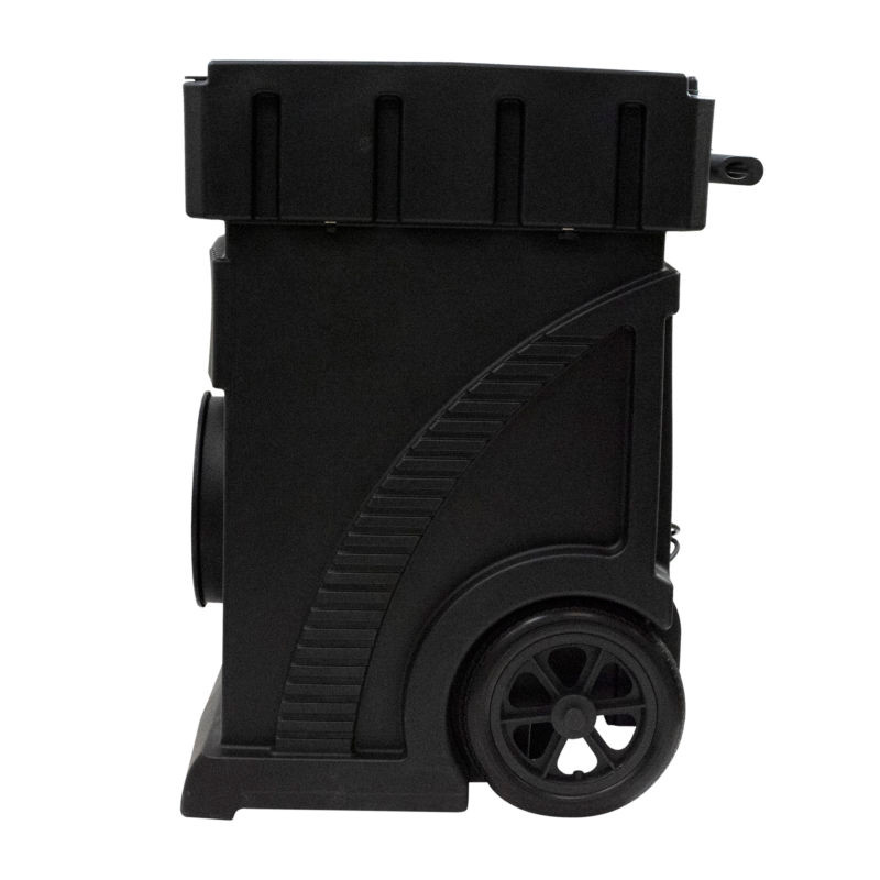 XPOWER AP-2500D commercial HEPA air filtration system right side view showing wheeled housing and compact footprint for school air quality control