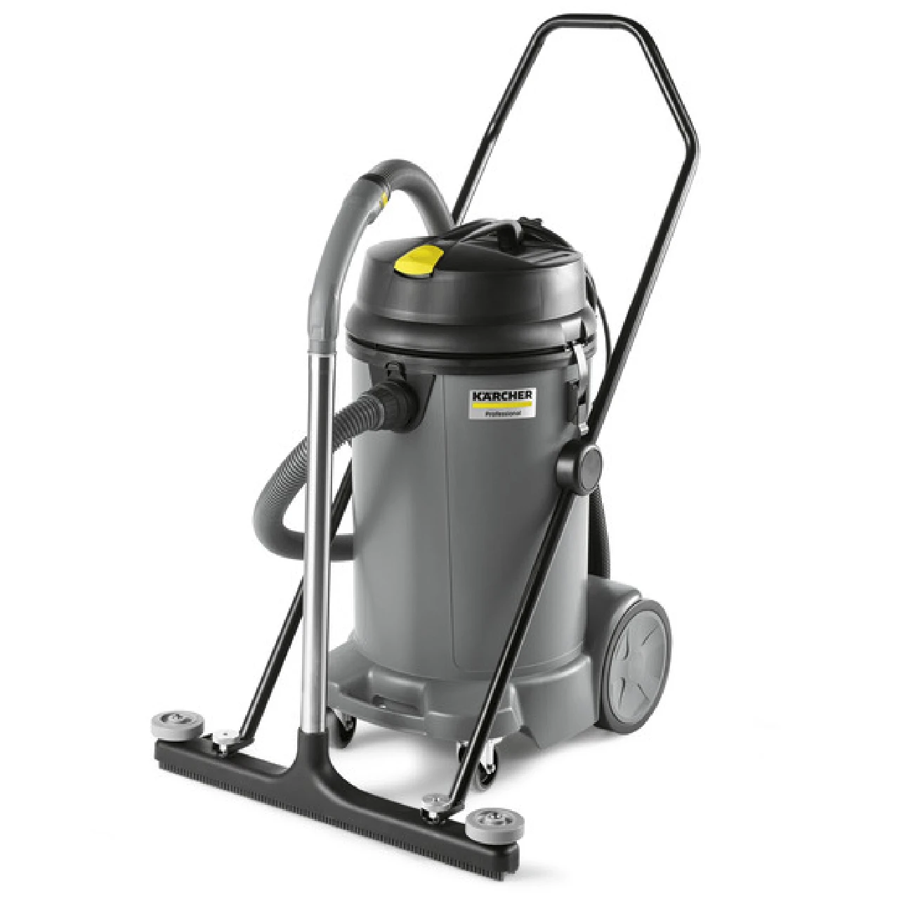 Karcher NT 48/1 13-gallon commercial wet and dry vacuum with hose, floor tool, and 25-foot power cord with squeegee. 