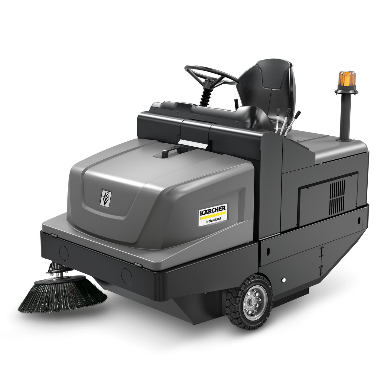 Karcher KM 105/180 R Bp Classic rider floor sweeper with wet batteries and hydraulic dump hopper