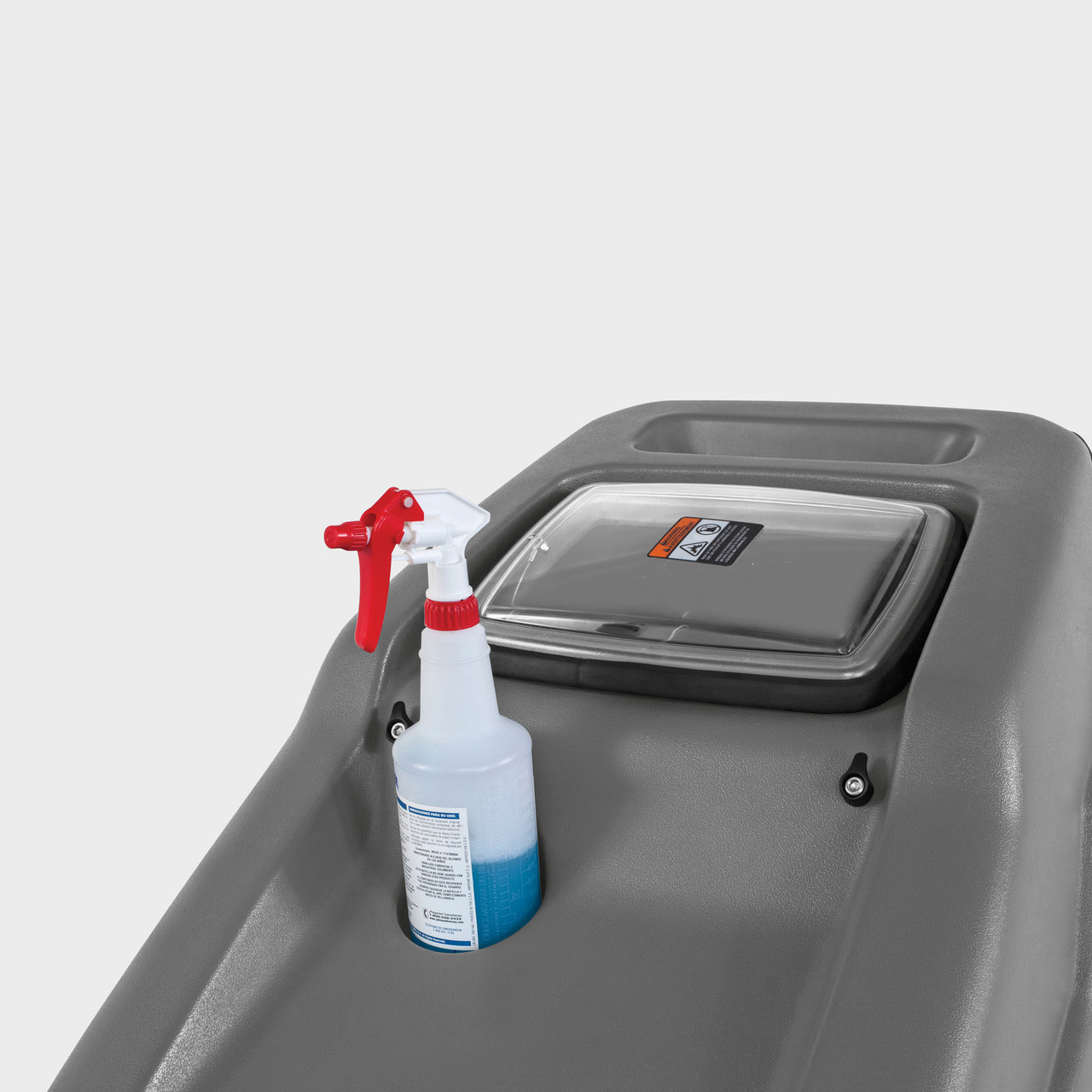 Karcher Commodore Duo onboard chemical bottle holder for convenient cleaning solution storage