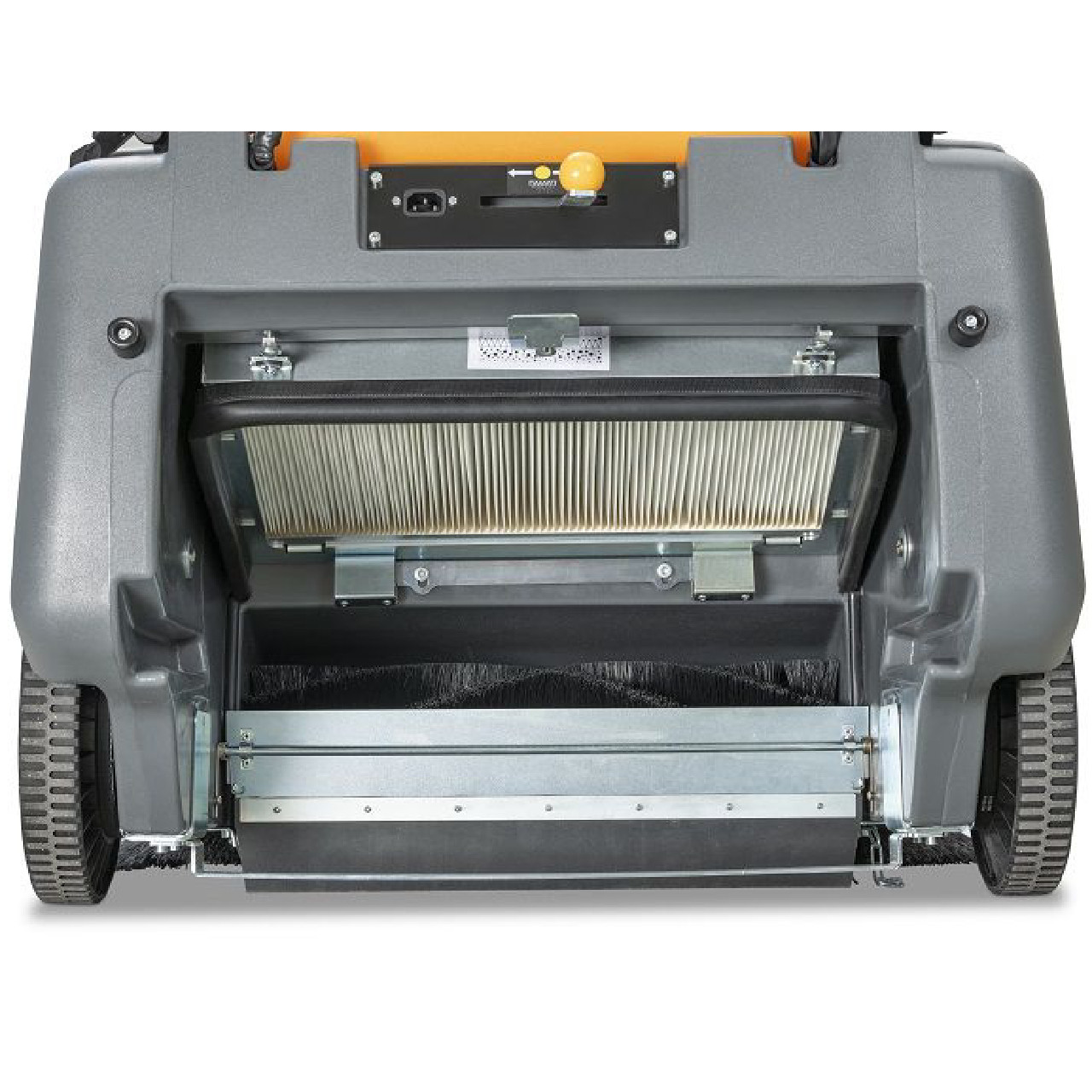 High-efficiency dust filter system inside TASKI Balimat 3300 industrial sweeper