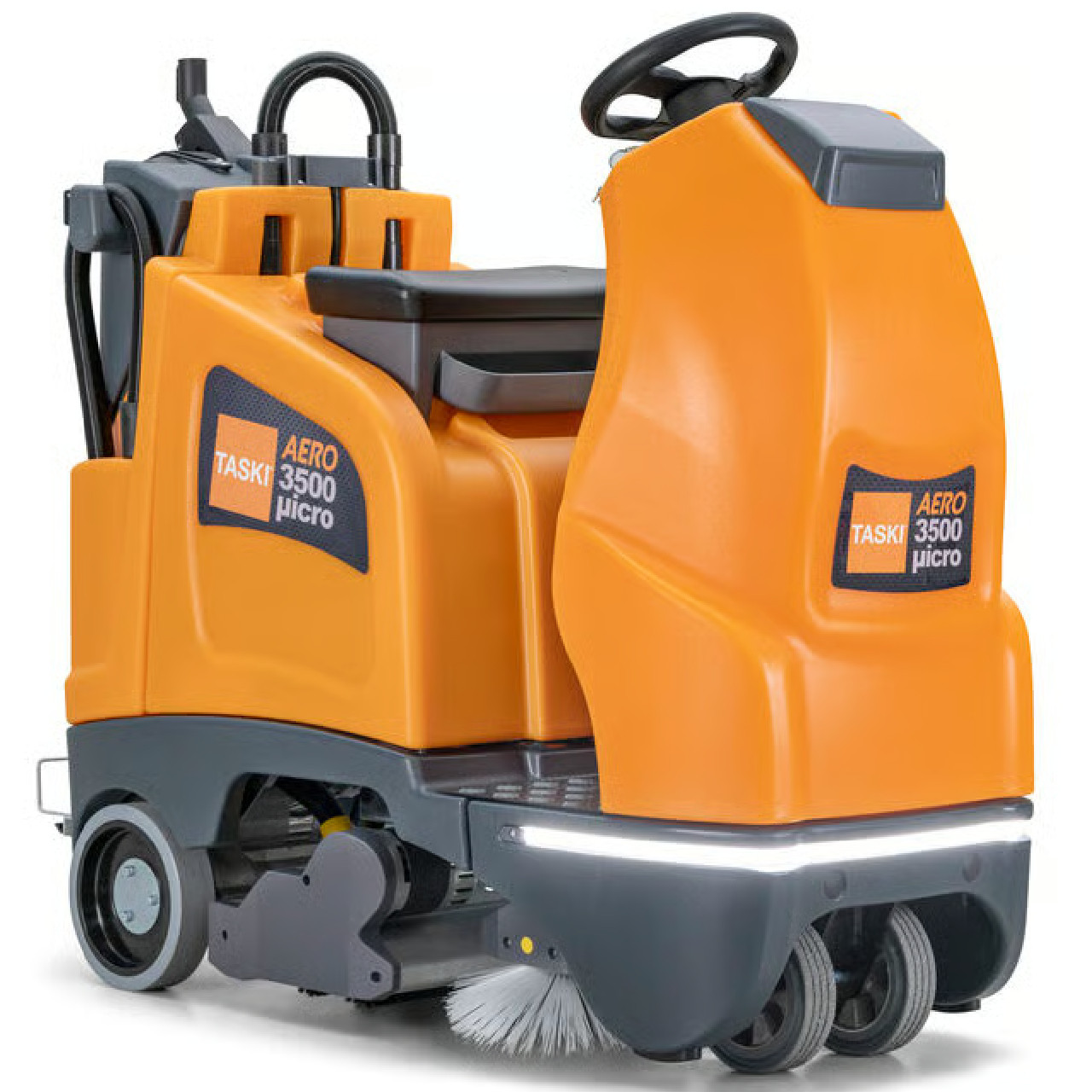 25.6 inch TASKI AERO 3500 ride-on vacuum sweeper for commercial carpet and hard floor cleaning