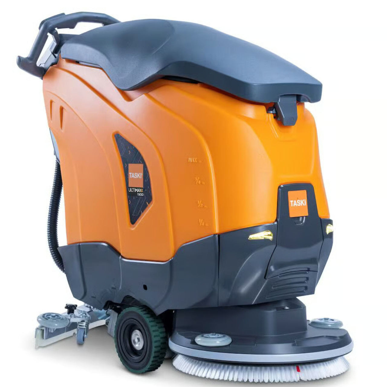 TASKI ULTIMAXX 1900 SD50 walk-behind auto scrubber rear view 20 inch single disc floor cleaning machine