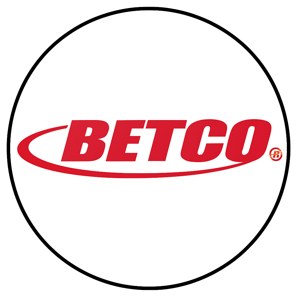 Betco OEM E8647900 - Gasket - Betco brand logo displayed on a white background, used to represent OEM and replacement parts for Betco floor scrubbers, dispensers, and cleaning systems.