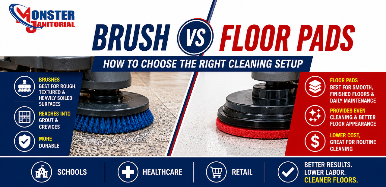Brush vs Floor Pads: How to Choose the Right Cleaning Setup
