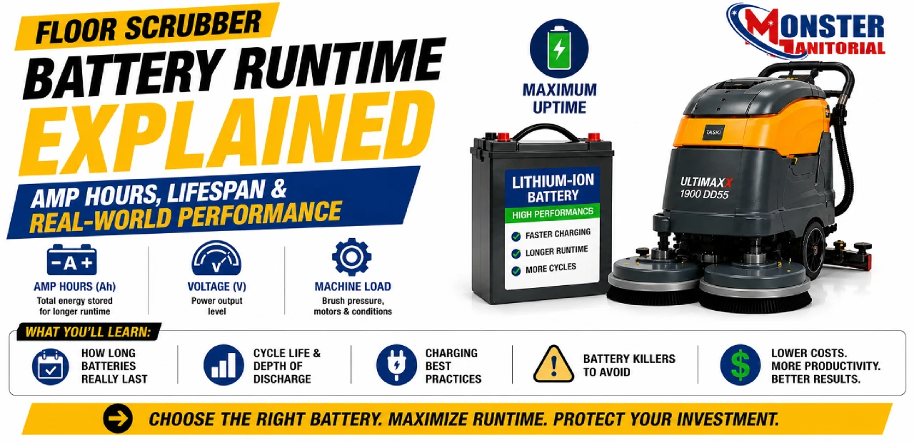 Floor Scrubber Batteries Explained: AGM vs Gel vs Lithium vs Wet Batteries
