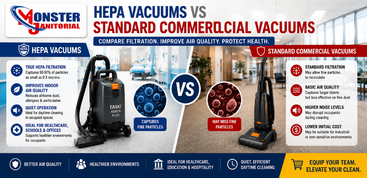 HEPA Vacuums vs Standard Commercial Vacuums