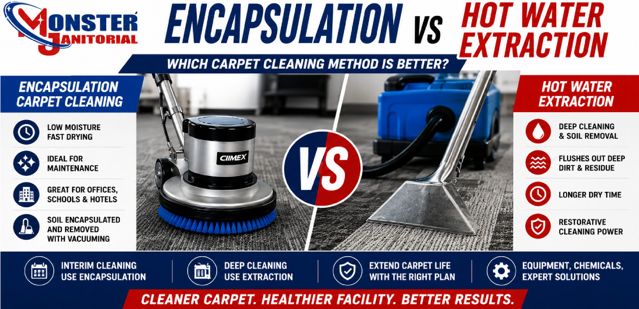 Encapsulation vs Hot Water Extraction – Which Carpet Cleaning Method Is Better?