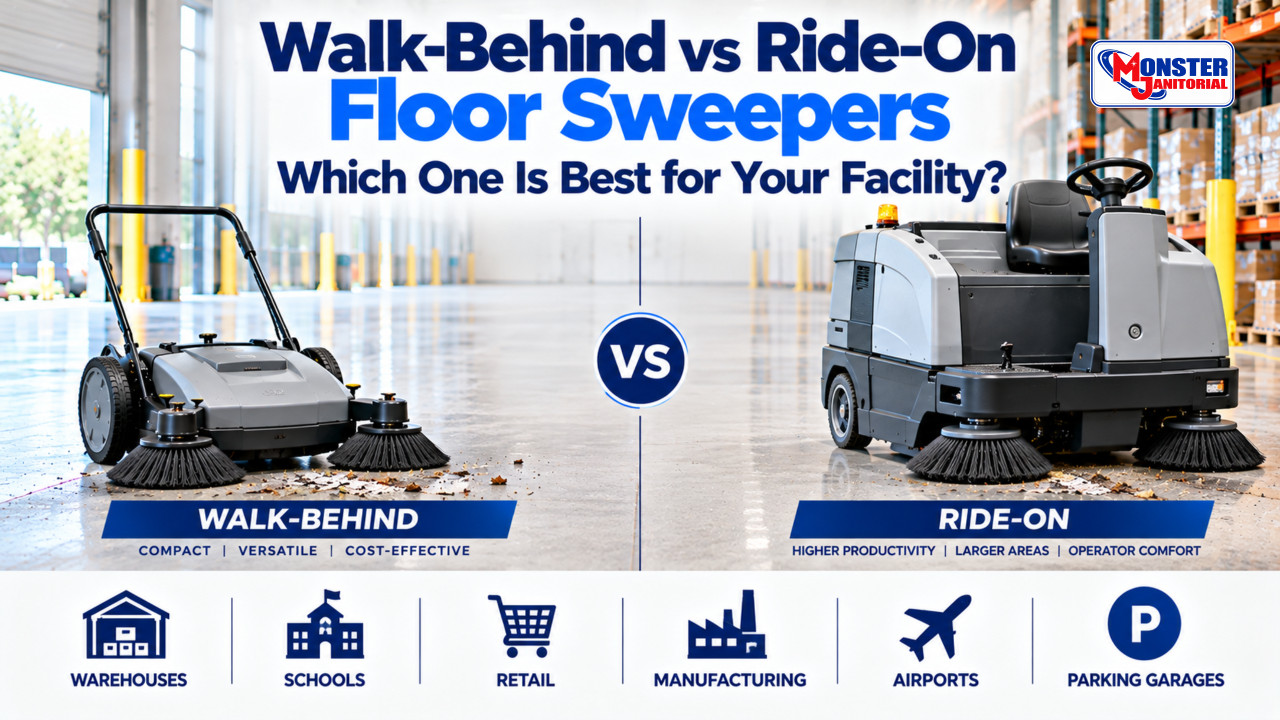 Walk-Behind vs Ride-On Floor Sweepers - Which One Is Best for Your Facility?