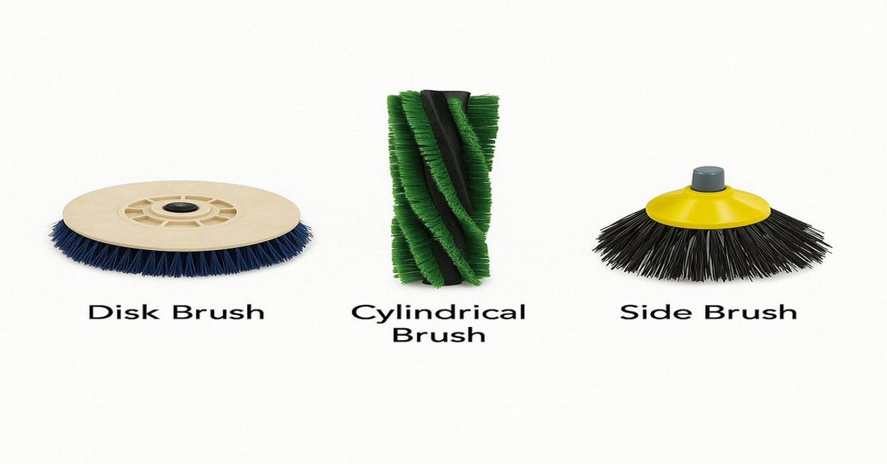 How to Choose the Right Floor Scrubber Brush: Disk, Cylindrical & Side Brushes Explained