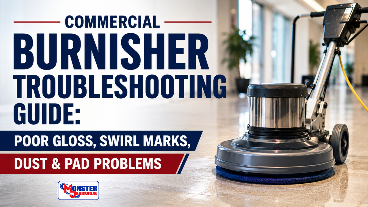 Commercial Burnisher Troubleshooting Guide: Poor Gloss, Swirl Marks, Dust & Pad Problems
