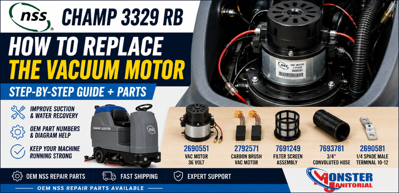 How to Replace the Vacuum Motor on an NSS Champ 3329 Auto Scrubber