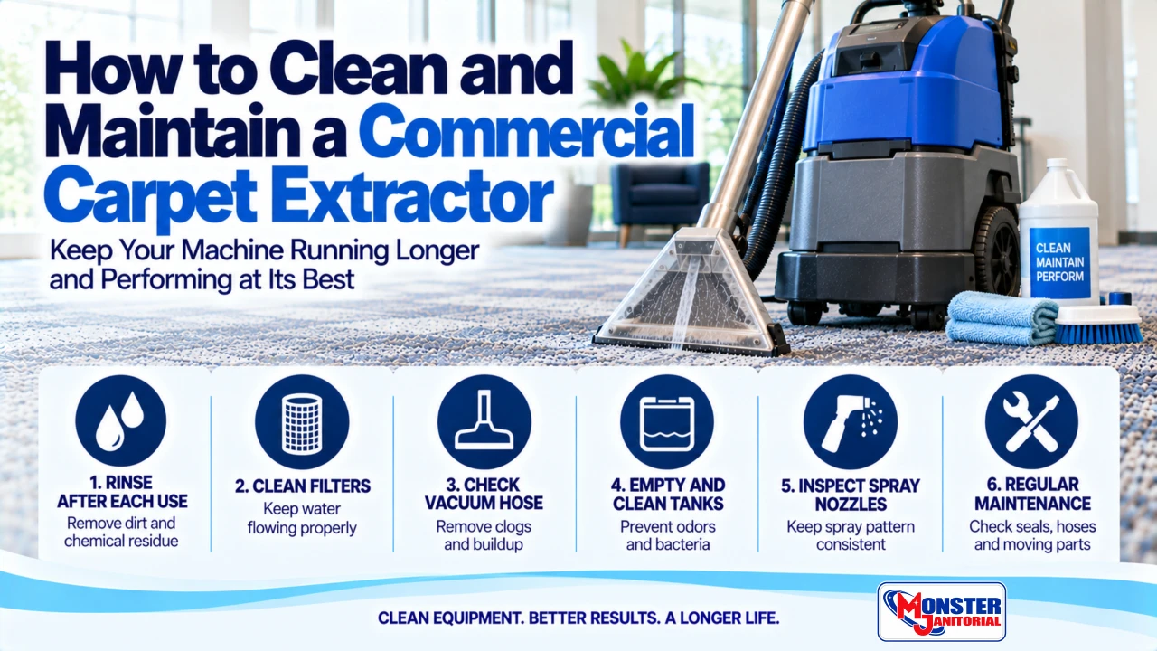 How to Clean and Maintain a Commercial Carpet Extractor