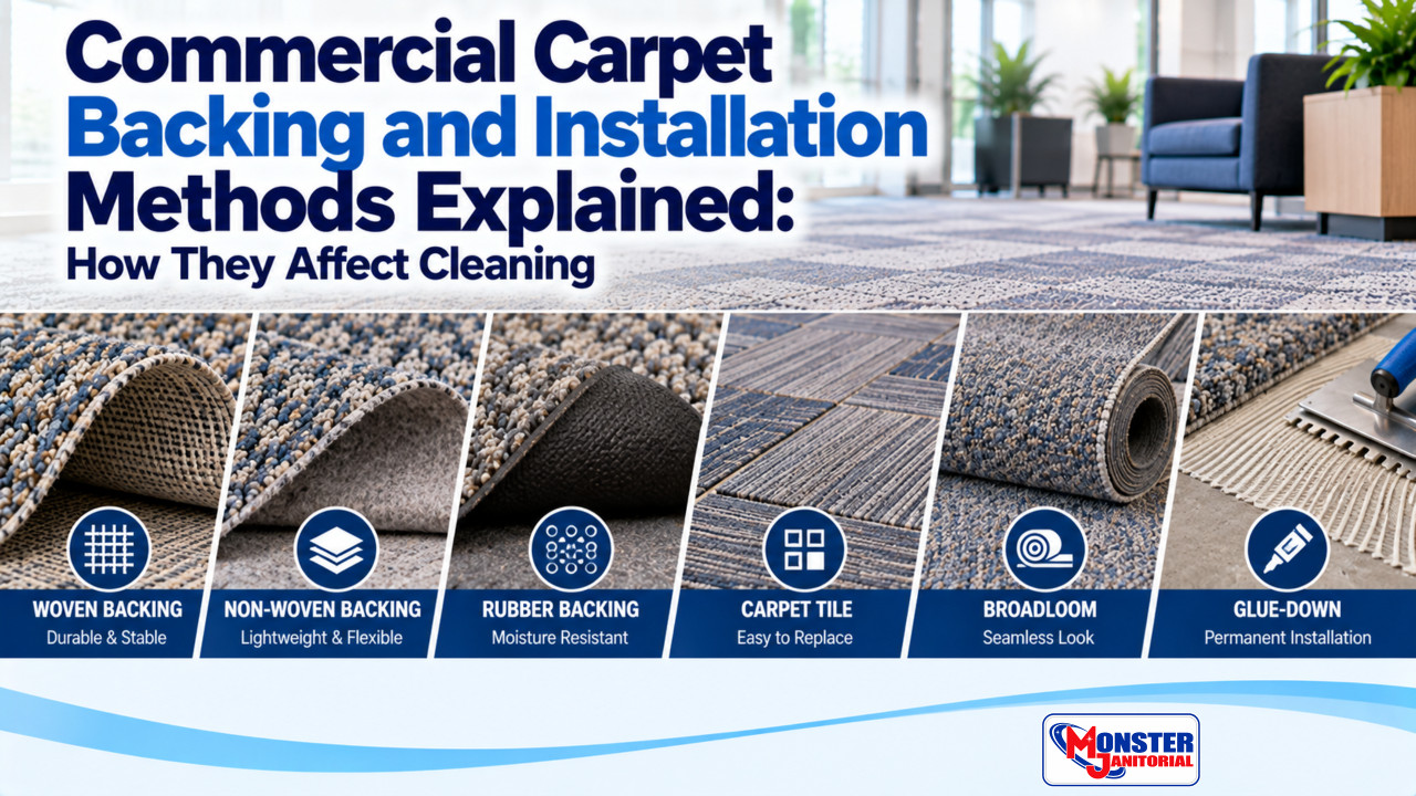 Commercial Carpet Backing and Installation Methods Explained: How They Affect Cleaning