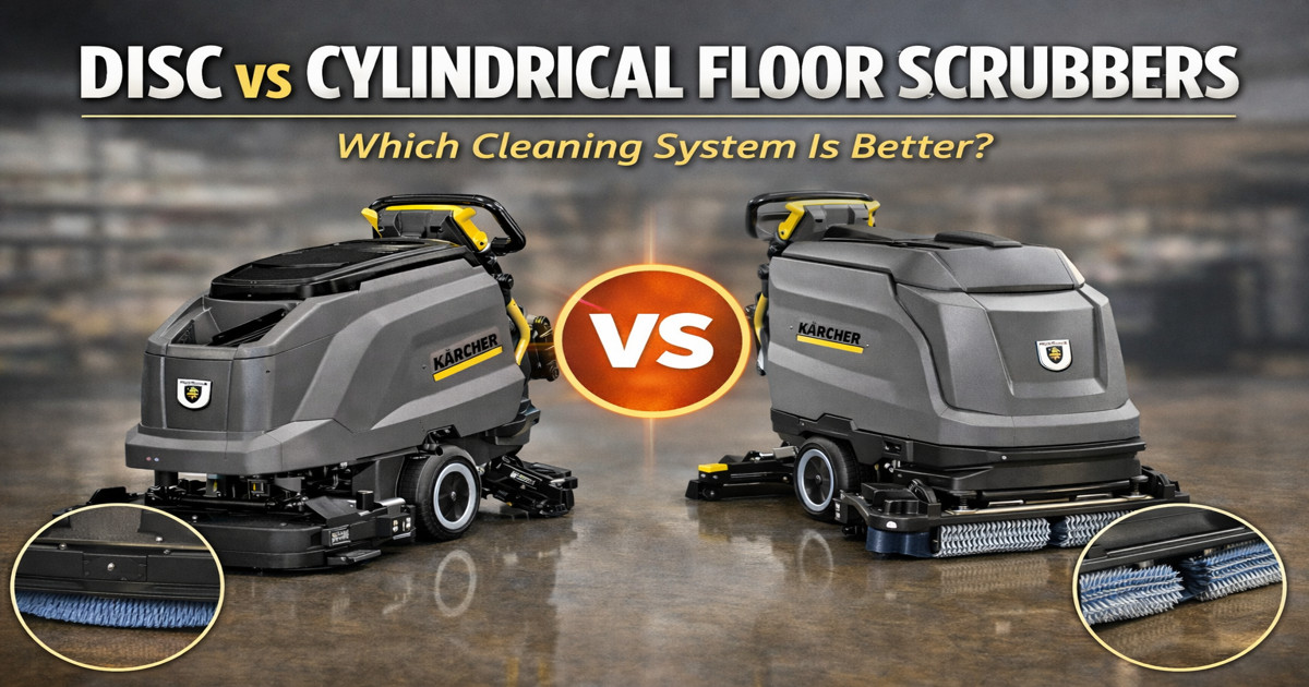 Disc vs Cylindrical Floor Scrubbers – Which Cleaning System Is Better?