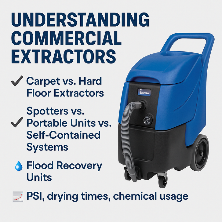 Understanding Commercial Extractors: Carpet vs. Hard Floor, Spotters, and More